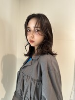 小顔前髪顔周りレイヤー× ベージュカラーデザインカラー