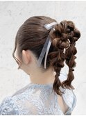 ヘアセット　編みおろし　ヘアアレンジ　mt___213r