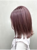 【ANGELICA望月】大人かわいい 切りっぱなし外ハネボブ　ピンク