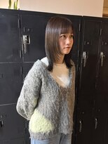 ヘアーアイストゥーレ(HAIR ICI TRE)&nbsp;美髪ストレート顔まわりレイヤーオリーブカラー
