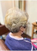 ミセスパーマ/トップふんわり/ひし形/60代70代