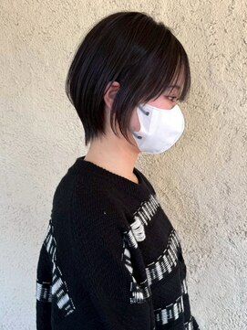 プリモ ココ 鍋島店(Primo coco.) ショートレイヤー 顔周りカット 前髪カット 黒髪 髪質改善 20代