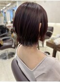 顎下くびれレイヤーボブ×上品透明感バイオレットブラウン