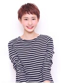 耳かけショートヘア×アンティークレッド