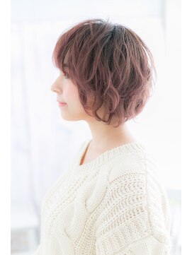 ミック ヘアアンドビューティー 大山店(miq Hair&Beauty) 個性的カラー★ボルドー色のラブガーリーボブb