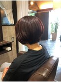 チェリーピンクショートボブ