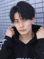 アーリー(Ali'i) 刈り上げツーブロック束感ショートブルーブラックアップバング