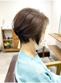 くびレイヤーグレーベージュニュアンスカラー白髪染め白髪ぼかし