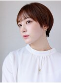 大人可愛い◎イメチェン似合わせカットフルバングレッドブラウン
