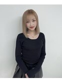 ミルクティーベージュ×ボブ