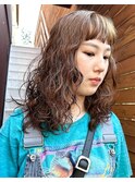 外国人風パーマロングパーマウェーブパーマくせ毛風パーマ