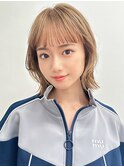 【La fith】切りっぱなしボブ×ミルクティーベージュ×ブリーチ