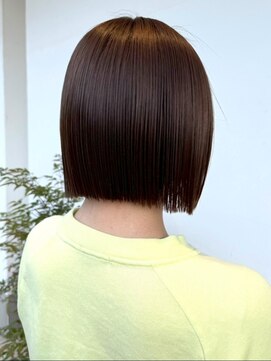 ナチュラル ヘアーデザイニング(Natural hair designing) ぱつっとボブ/韓国ボブ/ライン感ボブ/艶ボブ/ショコラブラウン
