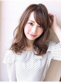 大人かわいい小顔ゆるふわセミロング