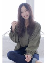 ヘアーメイク ラグズ(Hair Make Luxtz)&nbsp;フェザーロング/ダークトーン/暗髪/センターパート/巻き髪ロング