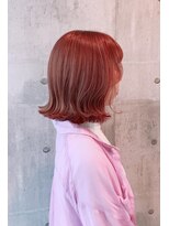 エンリッチヘア(enrich hair)&nbsp;外ハネボブ×ピンク　ダブルカラー　くびれヘア