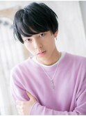 重めバングの暖色系カラーマッシュO