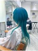 ▽□□▽ターコイズブルー　ロングウルフ