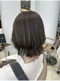 くびれミディアムボブ*オリーブくすみカラー10代20代30代40代