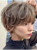 10代20代30代小顔顔まわり似合わせ耳かけショートパーマ