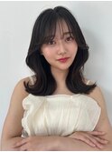 10代20代30代大人かわいい暗髪艶感ヨシンモリくびれミディアム