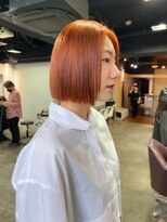 スティーロ 渋谷(Steelo)&nbsp;Steelo  オレンジブラウン×切りっぱなしボブ