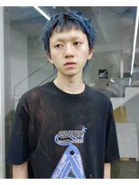 メンズショートヘアペールブルーハイトーンケアブリーチ