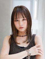 ギークス(GEEKS)&nbsp;【GEEKS渋谷】顔周りレイヤー/伸ばしかけロング/グレージュ/小顔