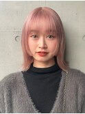ピンクベージュ　ミルクティーピンク　ハイトーン　ケアブリーチ