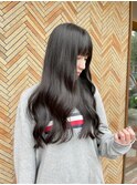 愛され黒髪ストレートロングツヤ髪韓国風巻き20代30代