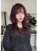 ハッシュカット×ボルドーレッド