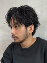 フィフスパーク(fifth PARK)&nbsp;大人緩めシャドウフェザーパーマメンズカットセンターパート渋谷