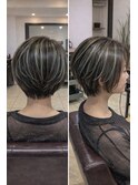 筋感ハイライトでつくる大人ショートボブ