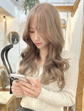 ミモザワークス ヘアアレンジ ミルクティーベージュ　２ブリーチ