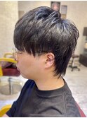 マッシュウルフカット波巻きスパイラルパーマツイストスパイラル