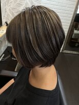 カミビト 奈良生駒店(KamiBito)&nbsp;艶ブラウンの大人丸みショートボブ