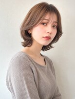ルービック なかもず(Rubik's)&nbsp;小顔見え外ハネボブ×透明感ベージュカラー