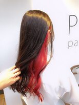 ヘアーメイクパウダー 天王寺寺田町店(Hair make powder) 小顔韓国ロングレイヤーインナーチェリーレッド20代30代40代