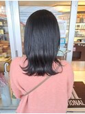 暗髪ロングマットアッシュグレージュ