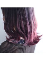 ニコリヘアワークス(nicori hair works)&nbsp;ミディアム×グラデーション×レッドパープル