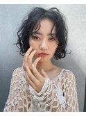 黒髪ショートボブのおしゃれくるくるパーマ☆
