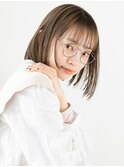 ★イメチェン小顔似合わせカット斜めバンググレージュカラー