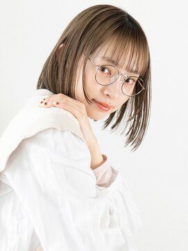 スリール 熊本(suri-ru) ★イメチェン小顔似合わせカット斜めバンググレージュカラー