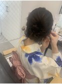 ゆるふわシニヨン浴衣ヘアアレンジ