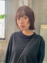 テトヘアー(teto hair) ボブウルフ、フェイスレイヤー、ピンクベージュ