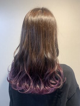 エイム ヘア リアム 調布店(eim hair liam) パープルグレージュ×巻き髪グラデ
