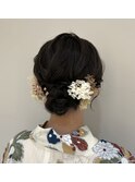 浴衣ヘア　シニョン