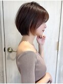 似合わせ ショート ボブ 30代 40代 小顔 新宿 ひし形 前上がり