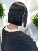 タッセルボブ切りっぱなし韓国ヘア10代小顔カット