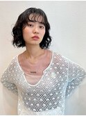 あごラインボブ/ボブパーマ/前髪パーマ/顔周りレイヤー/暗髪